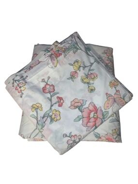 Unbranded Queen Bedding Sheets White Pink Floral Butterfly